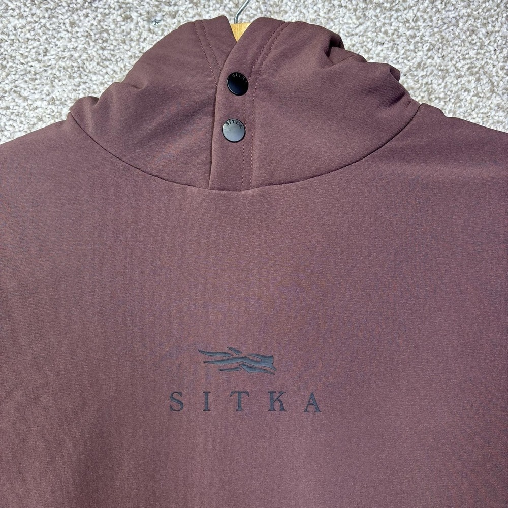Sitka Durango Hoodie Mens Large Cherry Wood Fleece Pullover Logo Pocket Hunting - Picture 2 of 8
